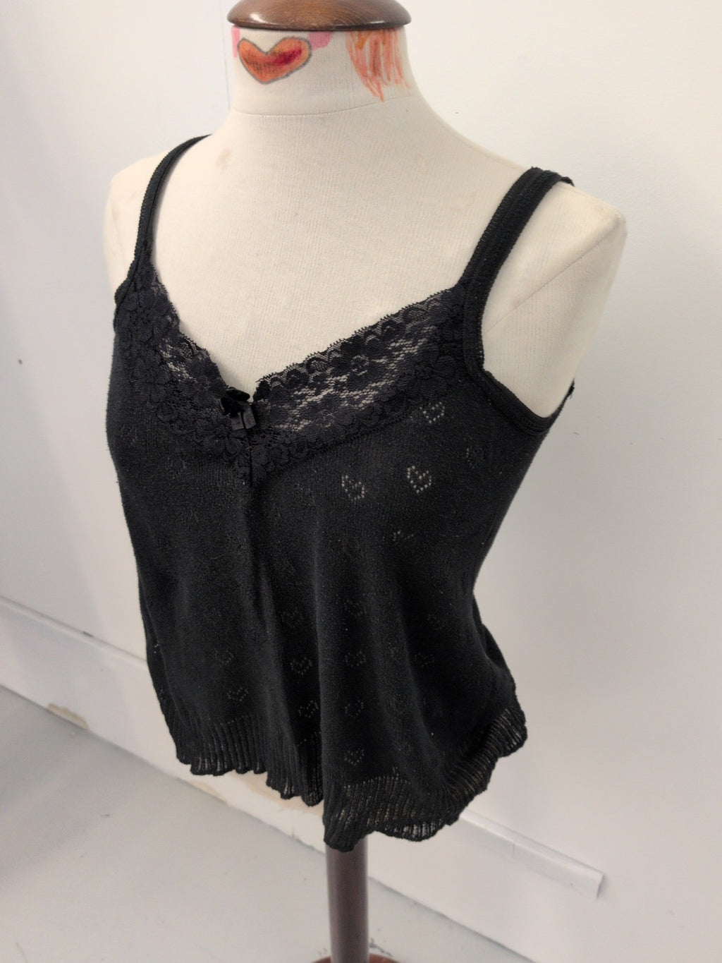 Large Black Sleeveless Pyjama Top