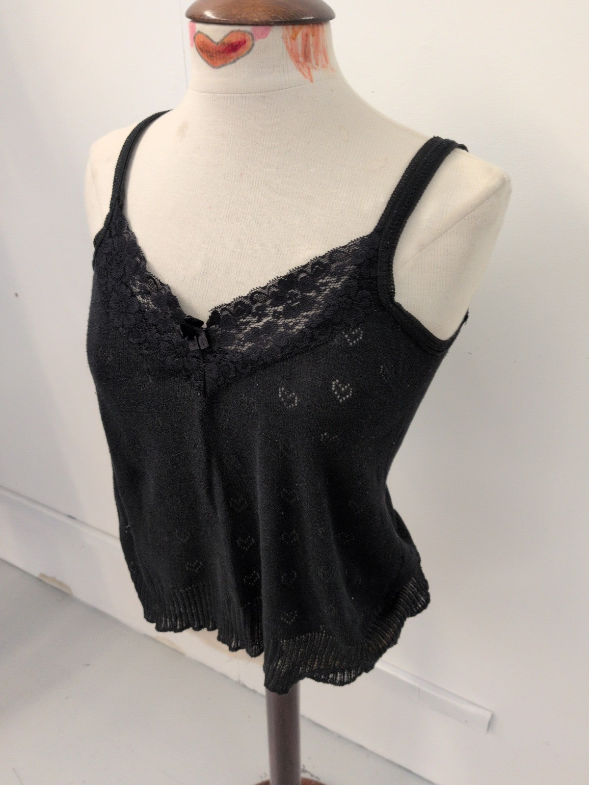 Large Black Sleeveless Pyjama Top