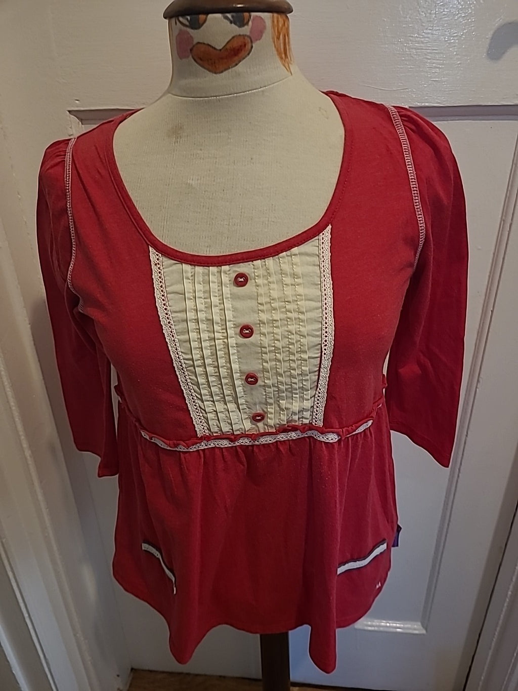 Ladies Ness Size Medium Cerise Mid Sleeved Tshirt