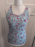 Nkd Medium Aqua Floral Sleeveless Vest Tank Rop