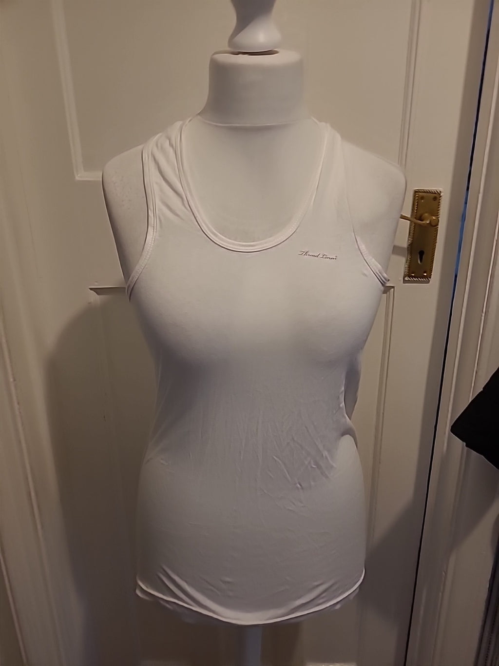 Mens Size Medium White Sleeveless Tank Vest Top