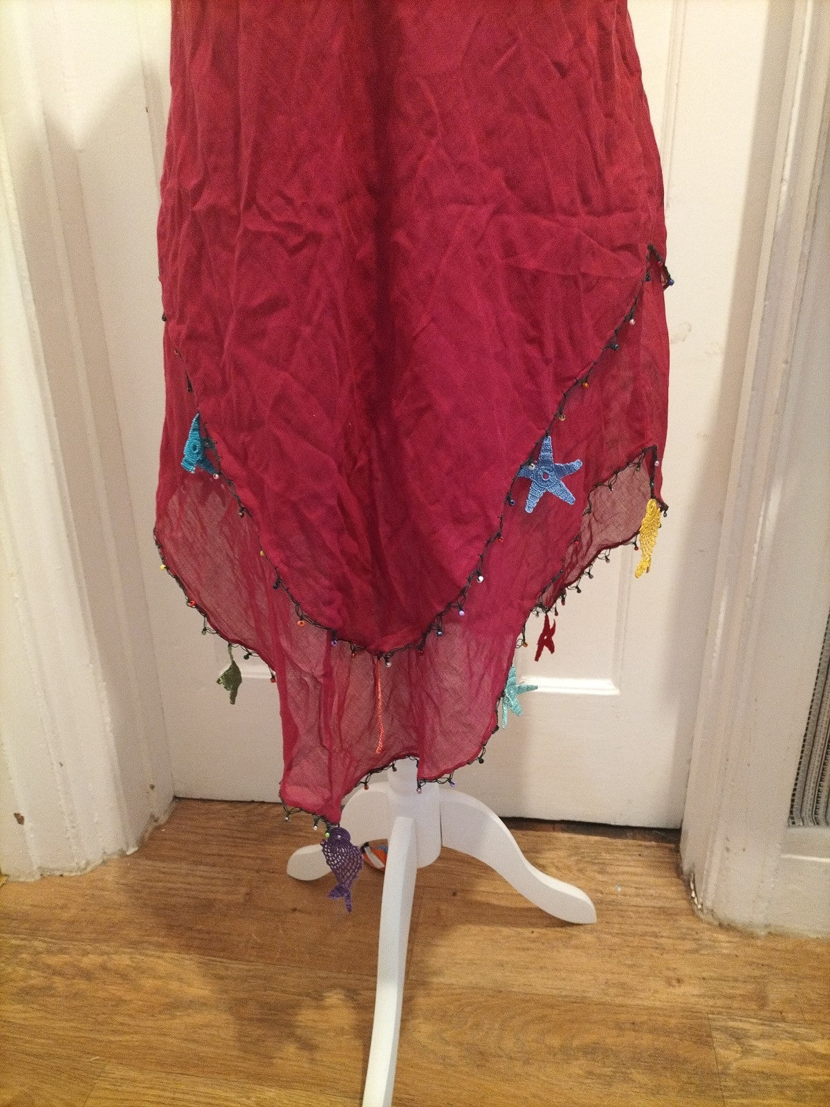 Ladies Size Large Plum Colour Fish Detail Top