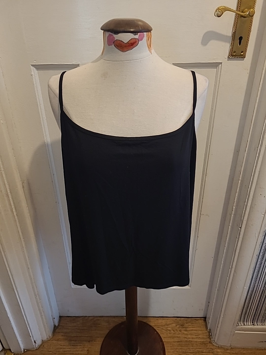 Ladies Black Strappy Top Size 22 BM Collection