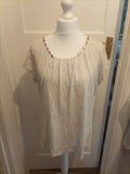 Ladies Moda Size 18 Beige Jewel Neck Tshirt