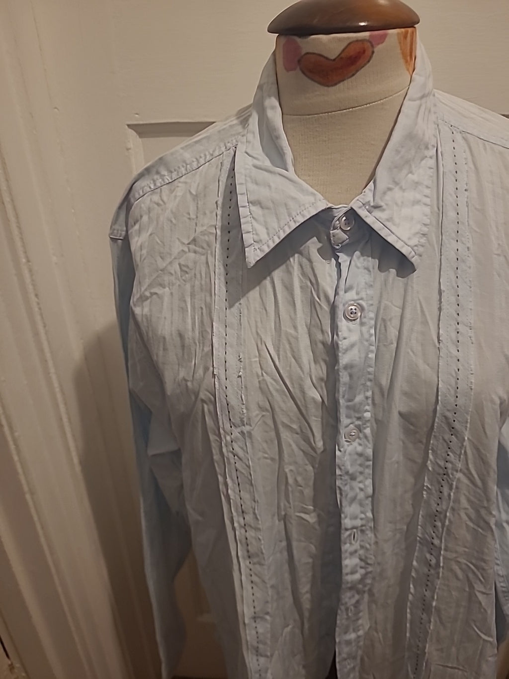 Mens Guess Cintage Size XL Pale Blue Long Sleeved Shirt