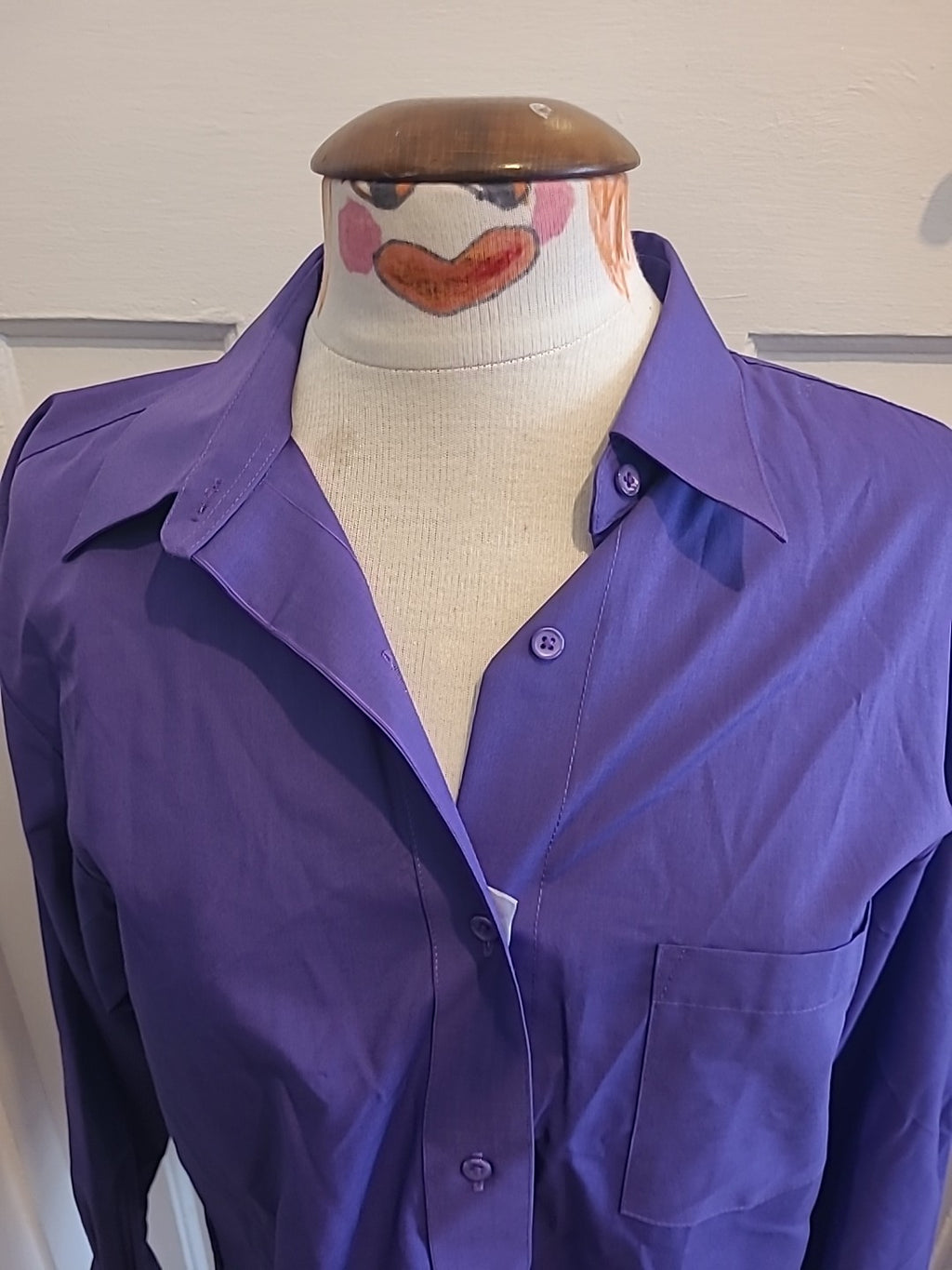 Ladies Foxcroft Size 10 Vintage Purple Shirt