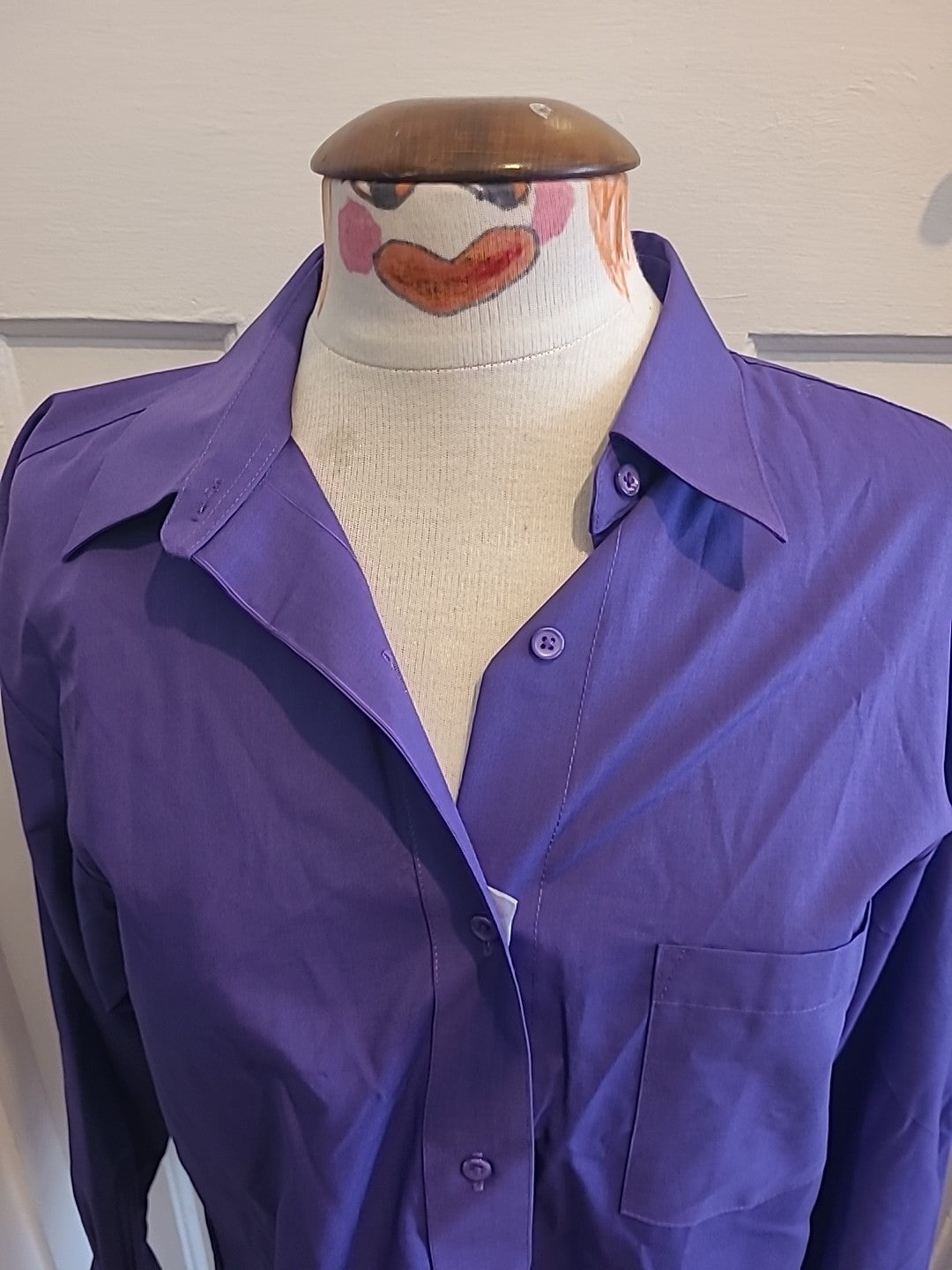 Ladies Foxcroft Size 10 Vintage Purple Shirt