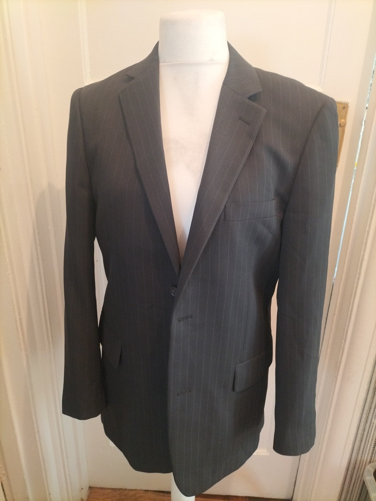 Mens Taylor&Wright Size 40" Black Pinstripe Blazer