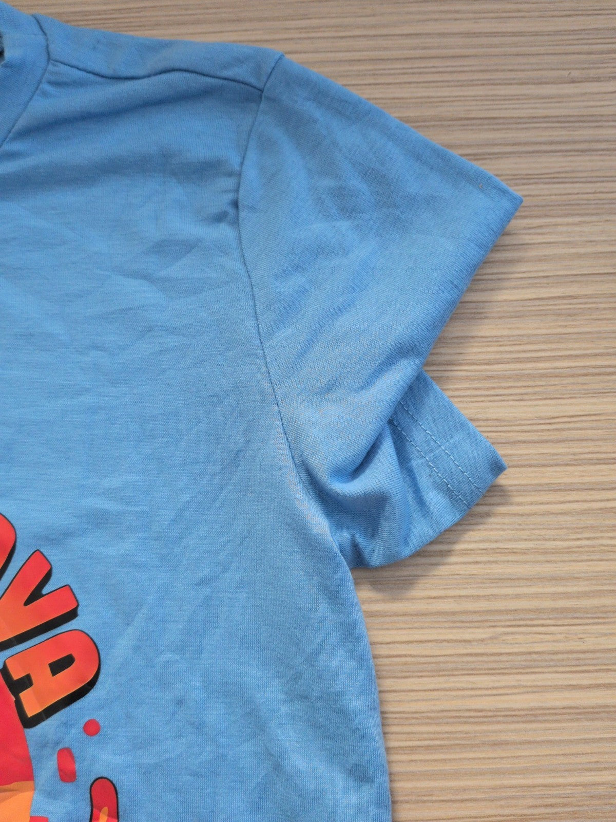 Boys 150cm Blue Lava Chicken Short Sleeve T-shirt