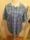 Mens Atlas Size XXL Dark Blue Toned Short Sleeved Shirt