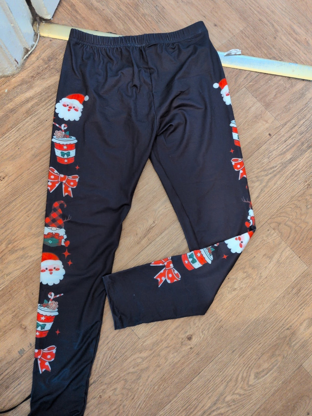 Ladies Large Black Christmas Leggings