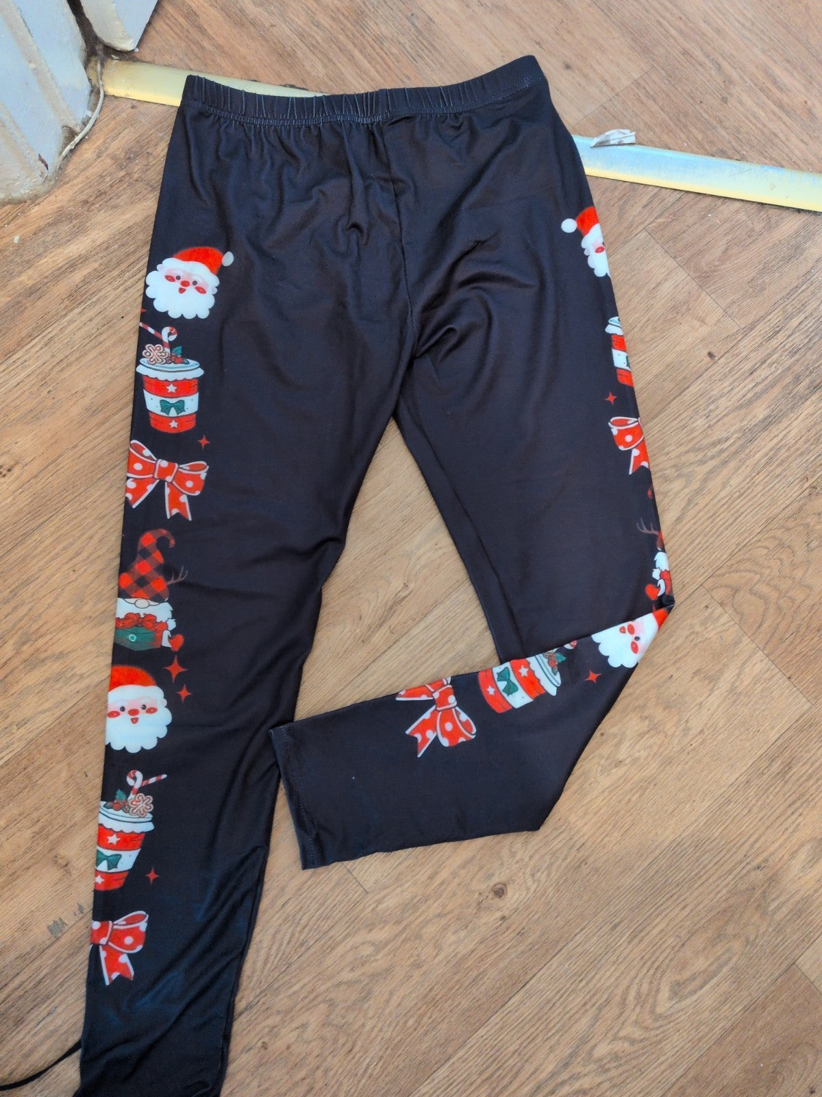 Ladies Large Black Christmas Leggings