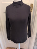 XL Black Long Sleeve High Neck T-shirt