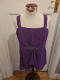 Brand New Ladies Per Una Size 16 Purple Boned Strappy Sleeveless Stunning Blouse