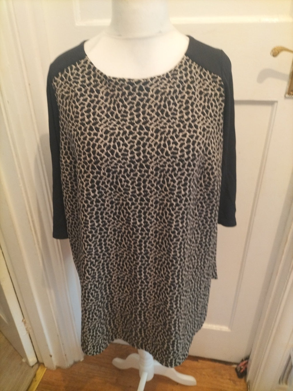M&S Collection 22 Natural Mix Short Sleeve Dress