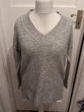Primark XS Grey V Neck Soft Touch Oversized Jumper