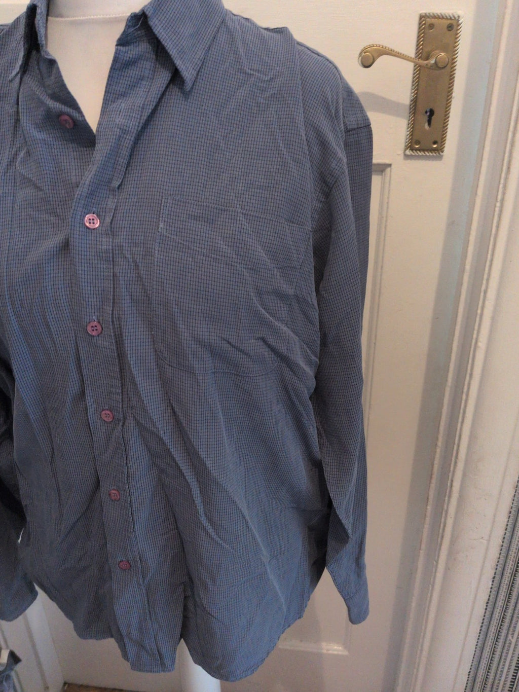 Springfield Medium Navy And Black Long Sleeve Shirt
