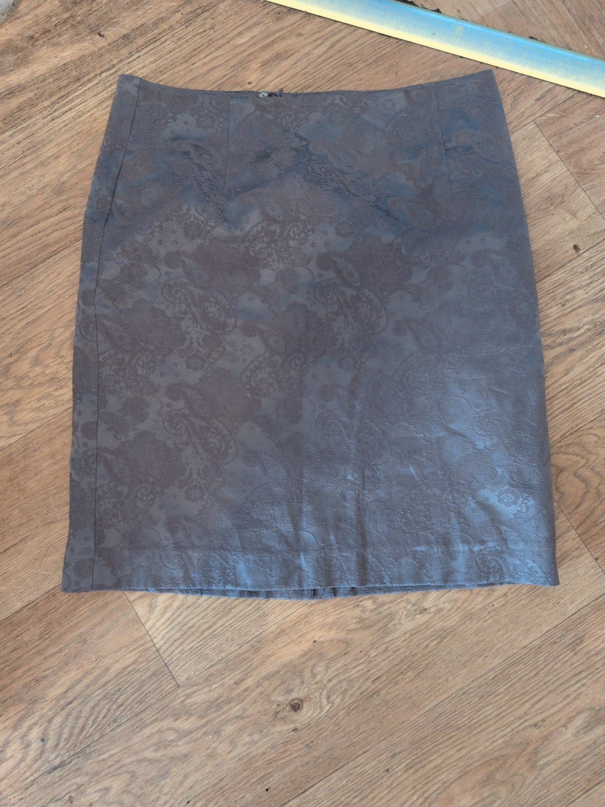 Tu 10 Grey Embroidery Floral Lined Knee Length Skirt