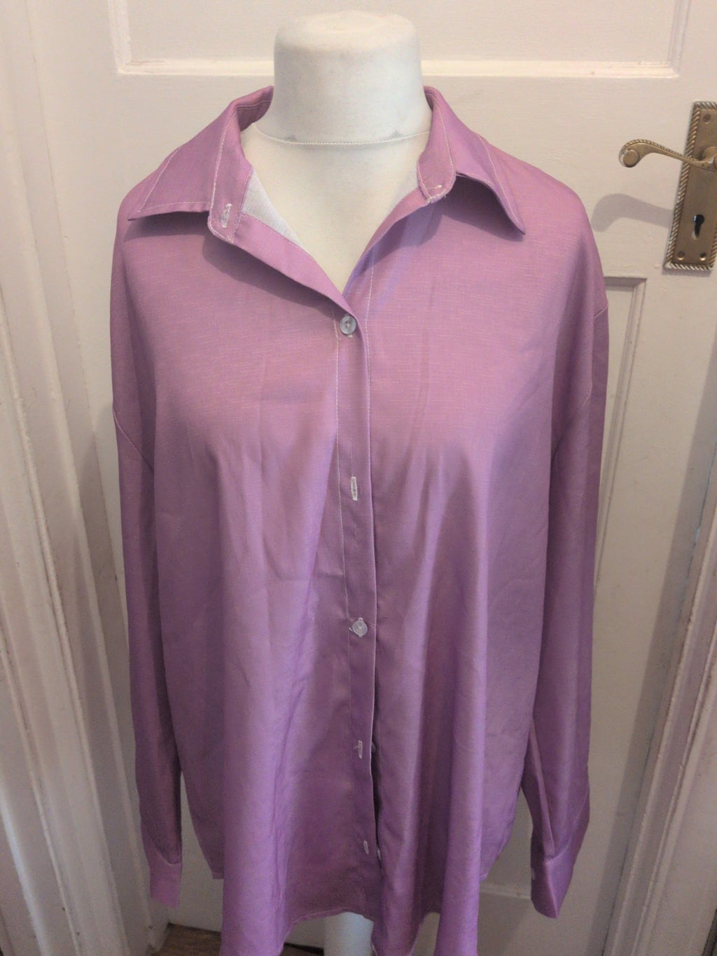 Ladies Size 3XL Purple Long Sleeve Buttoned Shirt