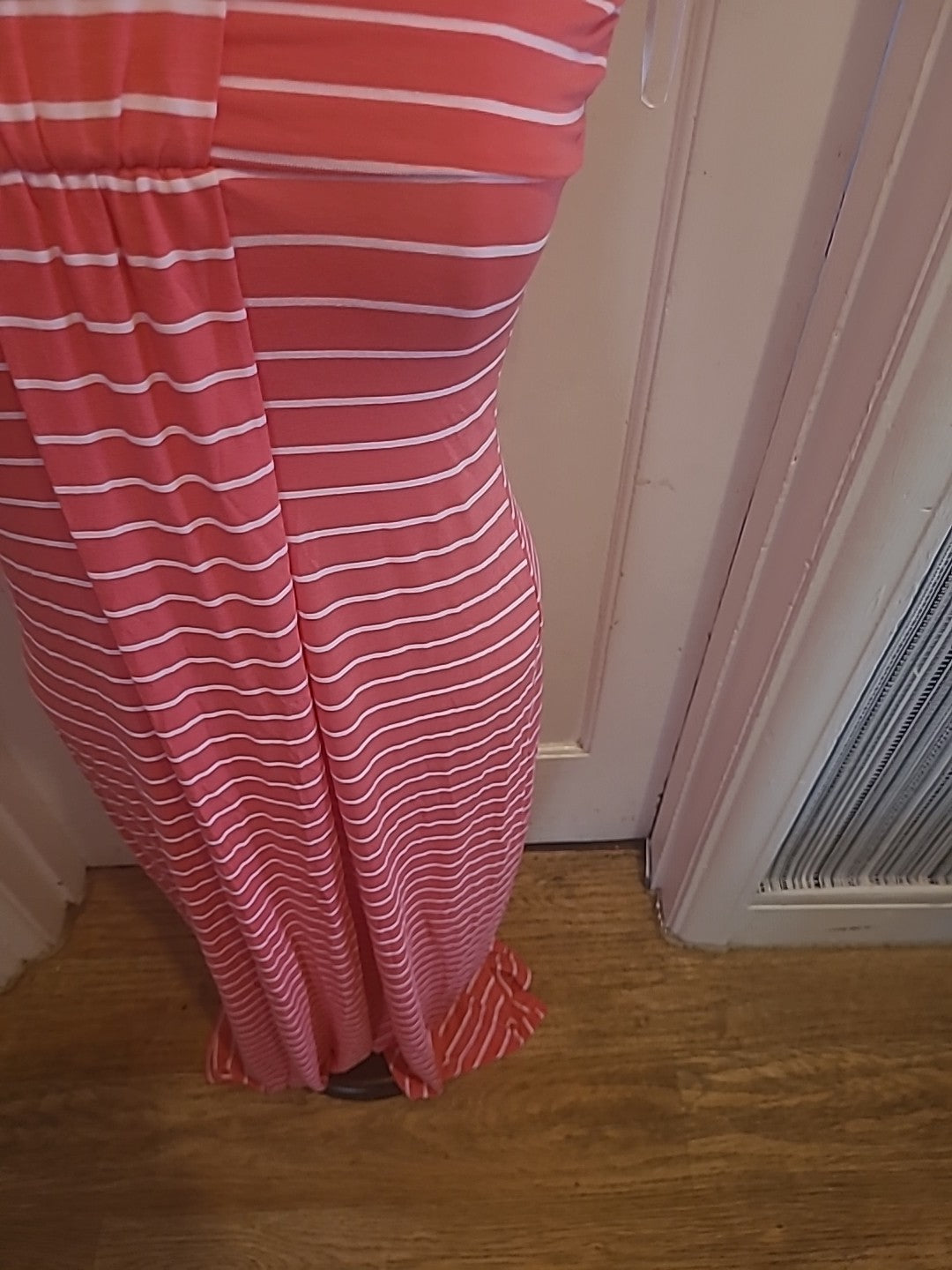 Ladies Miso Size 10 Pink And White Stripe Boobtube Dress