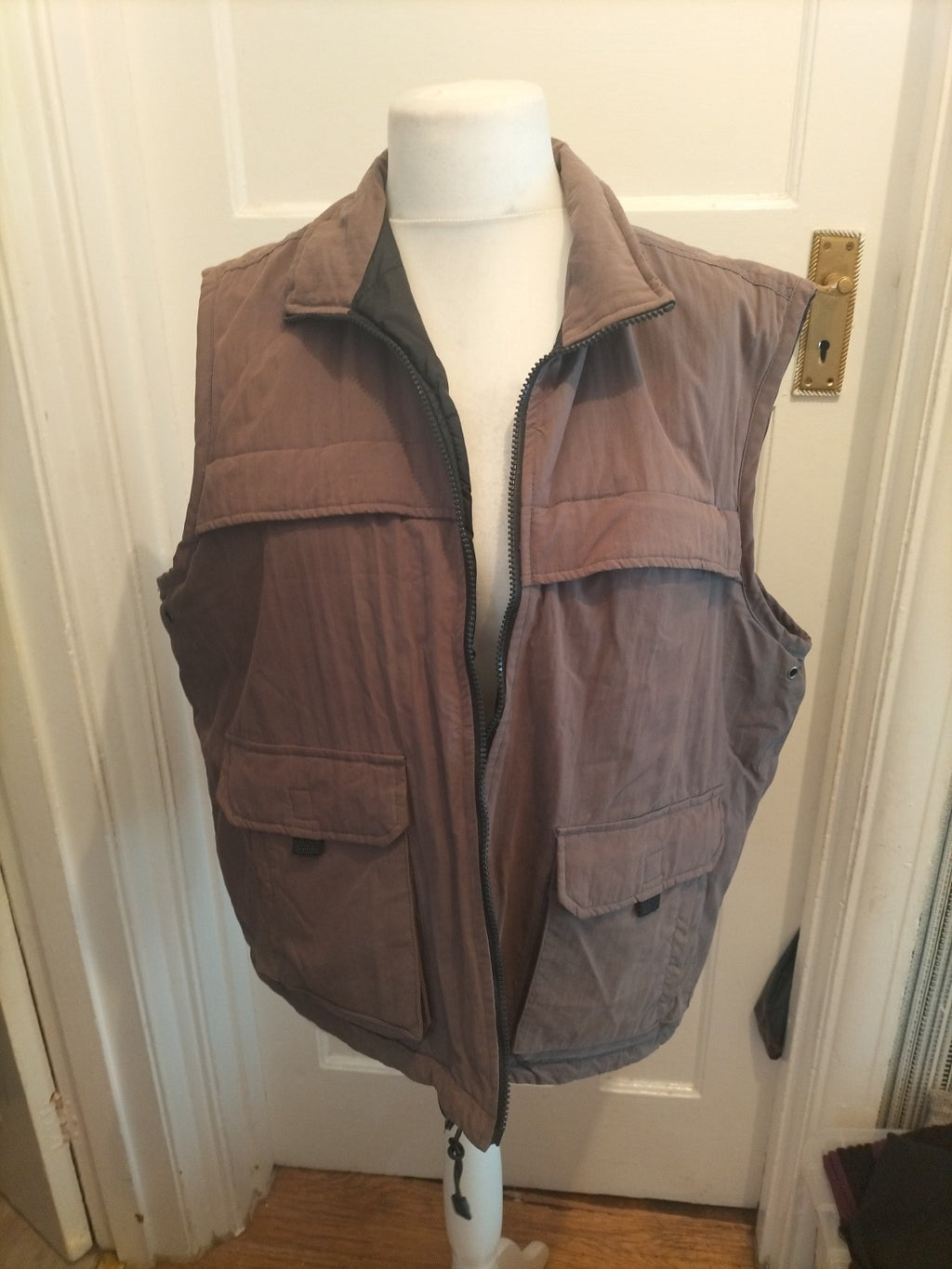 Espace Large Brown Grey Lined Full Zip Jacket