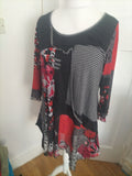 Ladies Ella J Black Label Size Large Red And Black Long Sleeved Dress