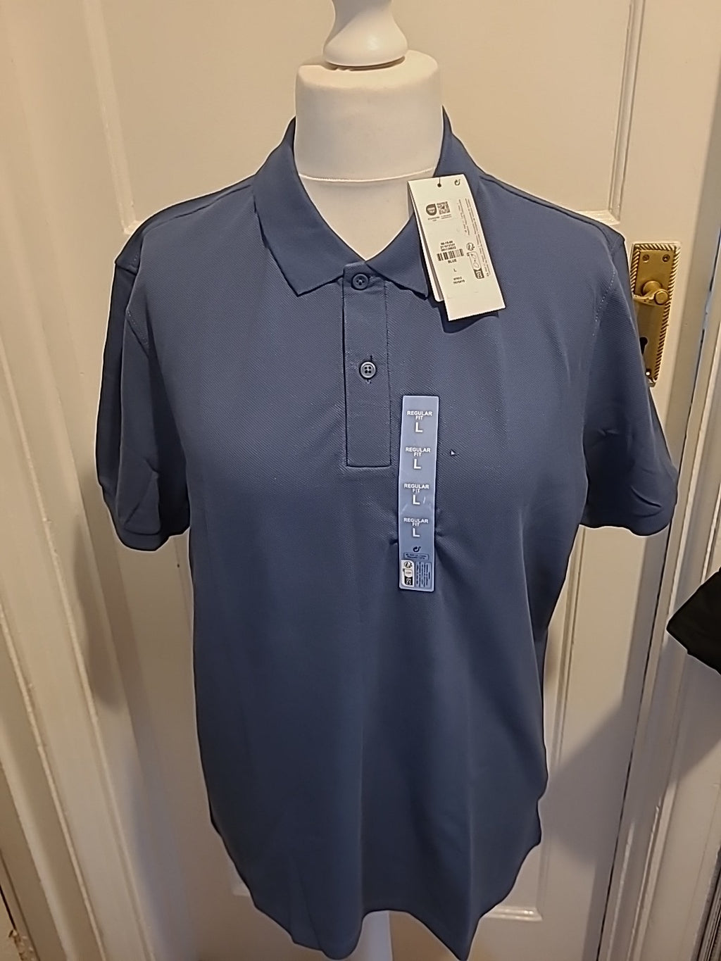 Brand New Mens Primark Size Large Blue Regular Short Sleeved Polo