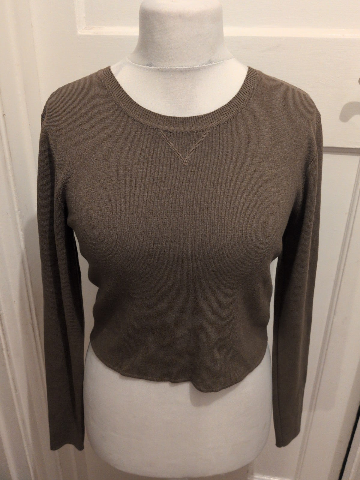 Ladies Primark Size Large Khaki Long Sleeved Jumper