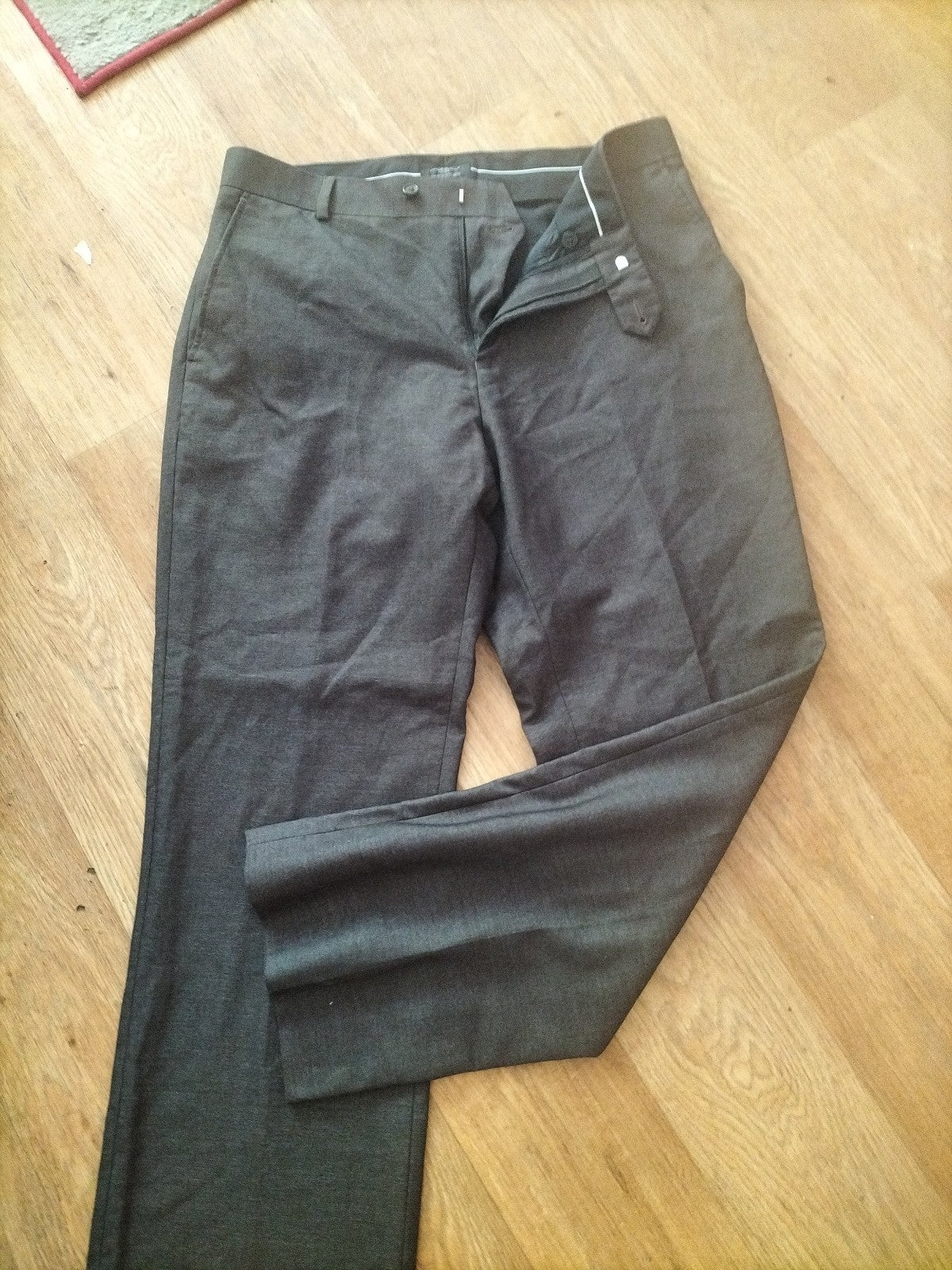 Mens New Look Size 34S Grey Formal Trousers
