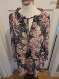 Ladies Asos Size 6 Black Peach Pink Floral Long Sleeved Blouse