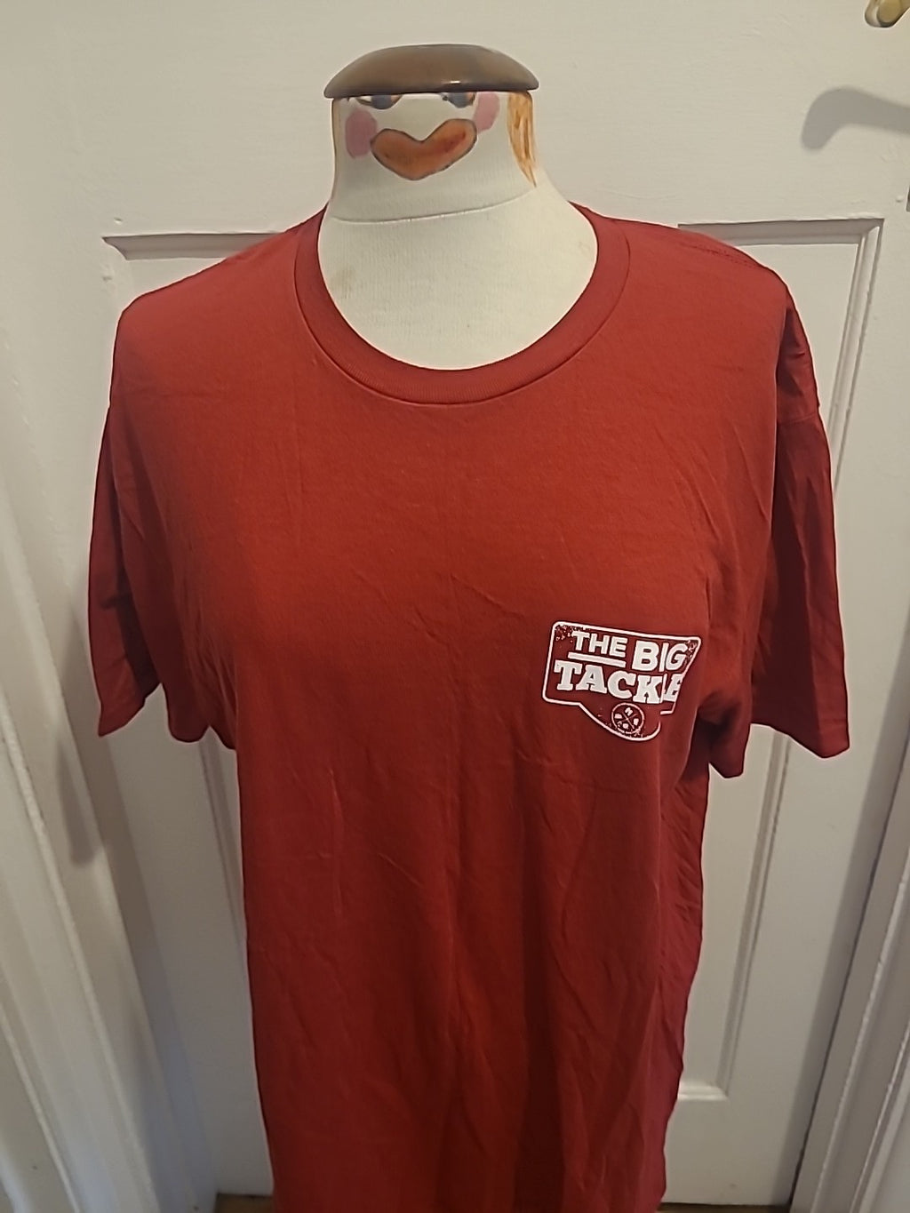 Mens Gildan Size Large Red "Big Tackle" Rowcroft Tee 2025