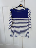 Ladies Regatta 3/4 Striped Top Blue/white Size 12