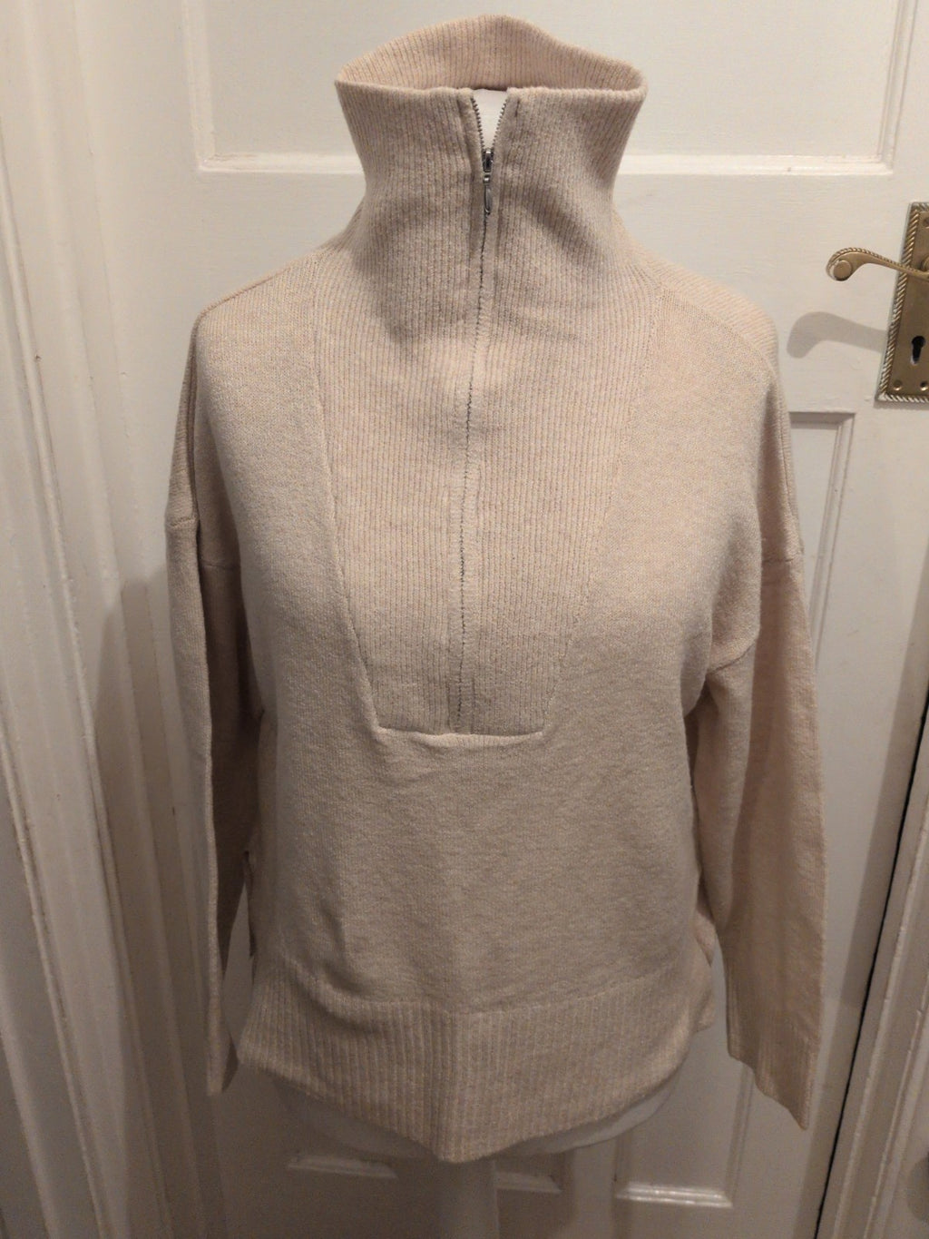 Ladies Brave Soul Small Pale Beige High Neck Jumper Pullover