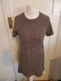 Ladies Marks And Spencer Size 12 Mole Coloured Short Sleeved Jumper Dress