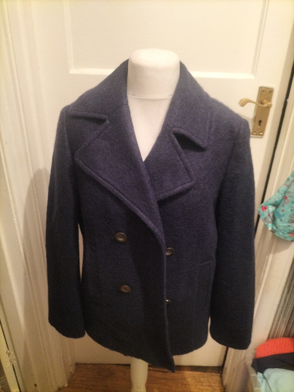 Isle 18 Dark Blue Navy Lined Jacket Padded