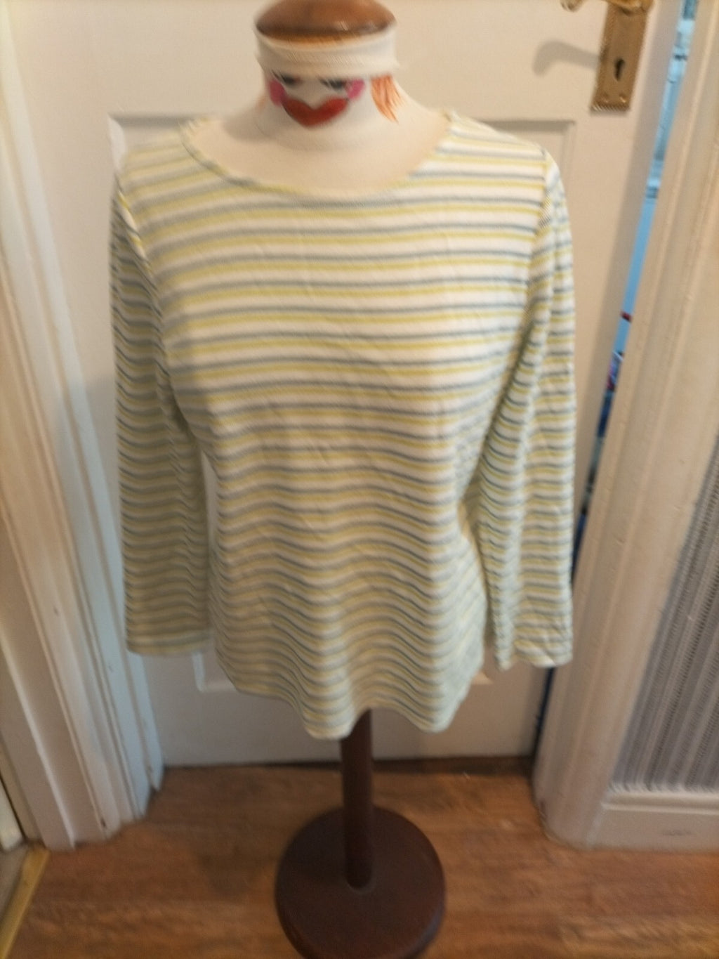 Ladies Bonmarche 14 Striped Long Sleeved Blouse