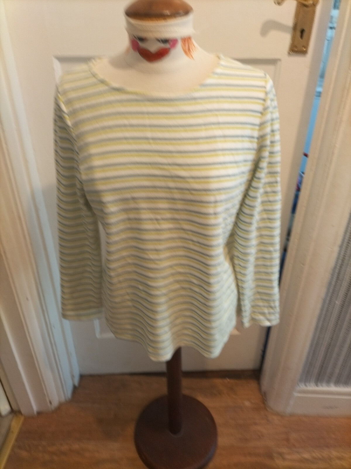 Ladies Bonmarche 14 Striped Long Sleeved Blouse
