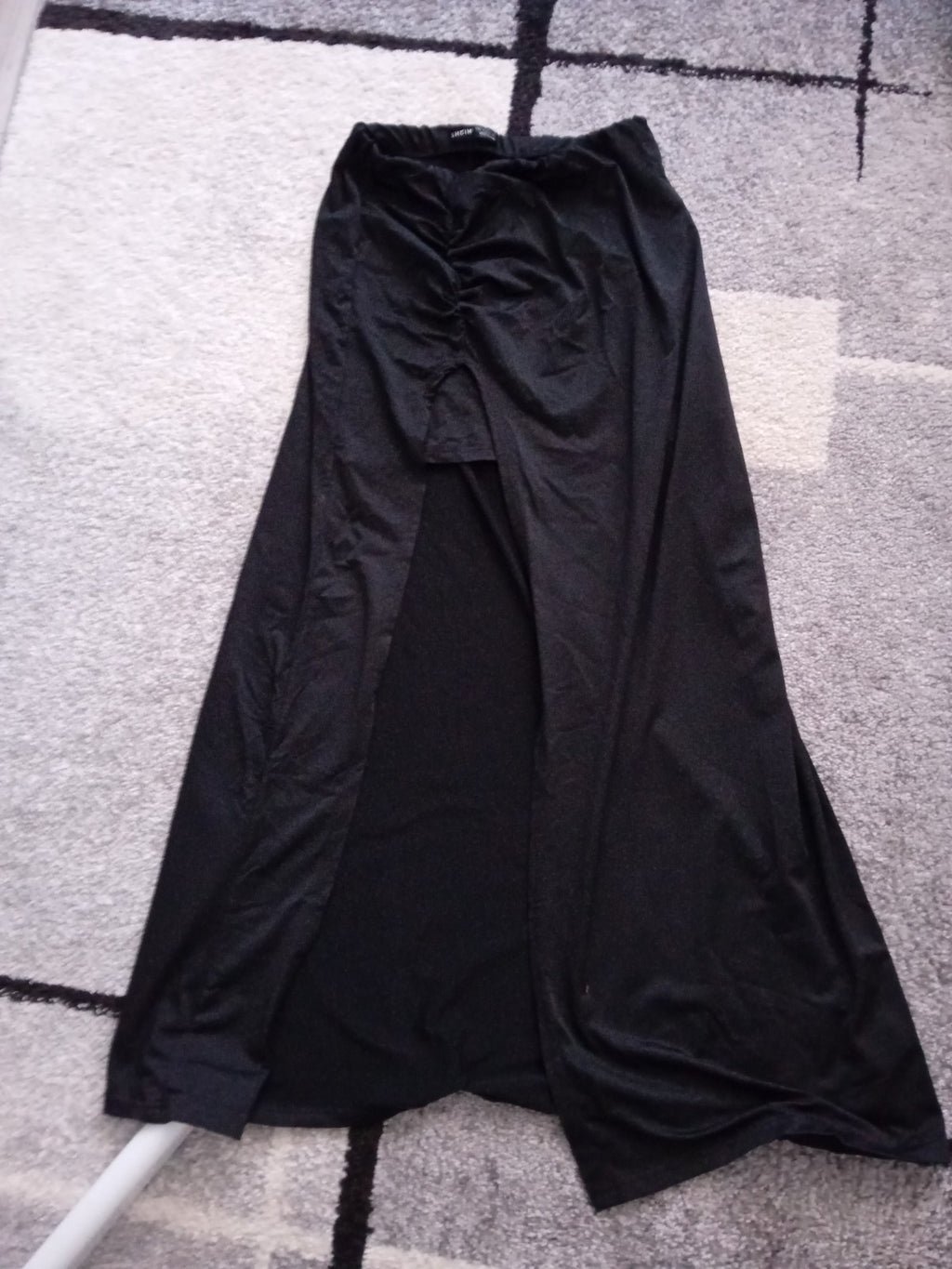 Ladies Long Black Skirt With Mini Insert Size Large [12-14] Free Delivery