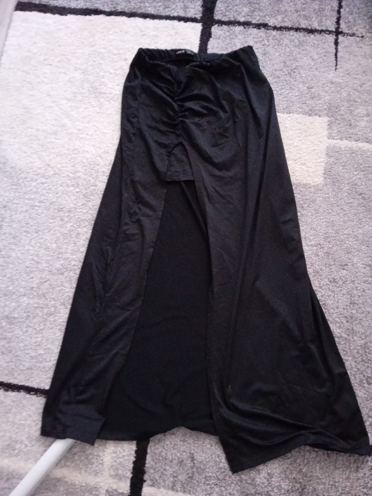 Ladies Long Black Skirt With Mini Insert Size Large [12-14] Free Delivery