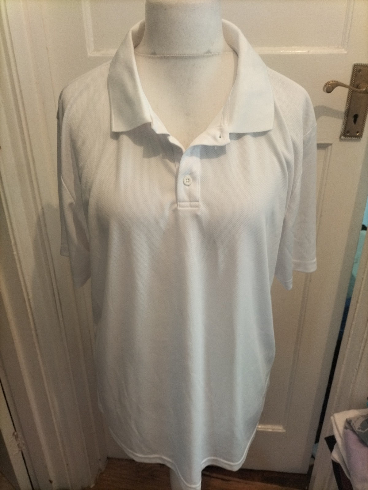Active Intent XL White Short Sleeve Cool Dry Polo