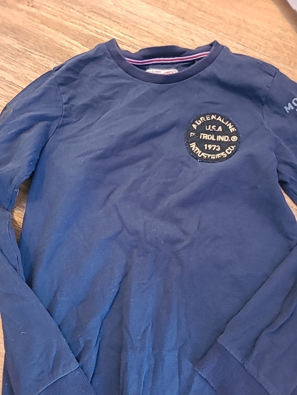 Boys Petrol 152cm Navy Long Sleeved Tshirt
