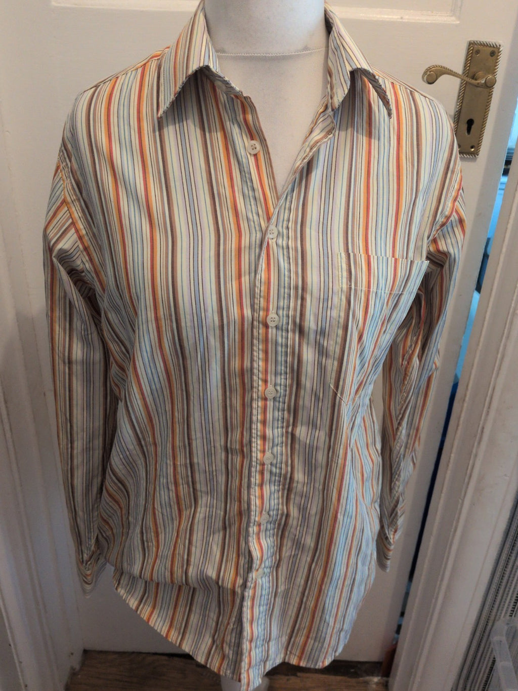Mauro Leandro Medium 39-40 Multi Stripe Long Sleeve Shirt