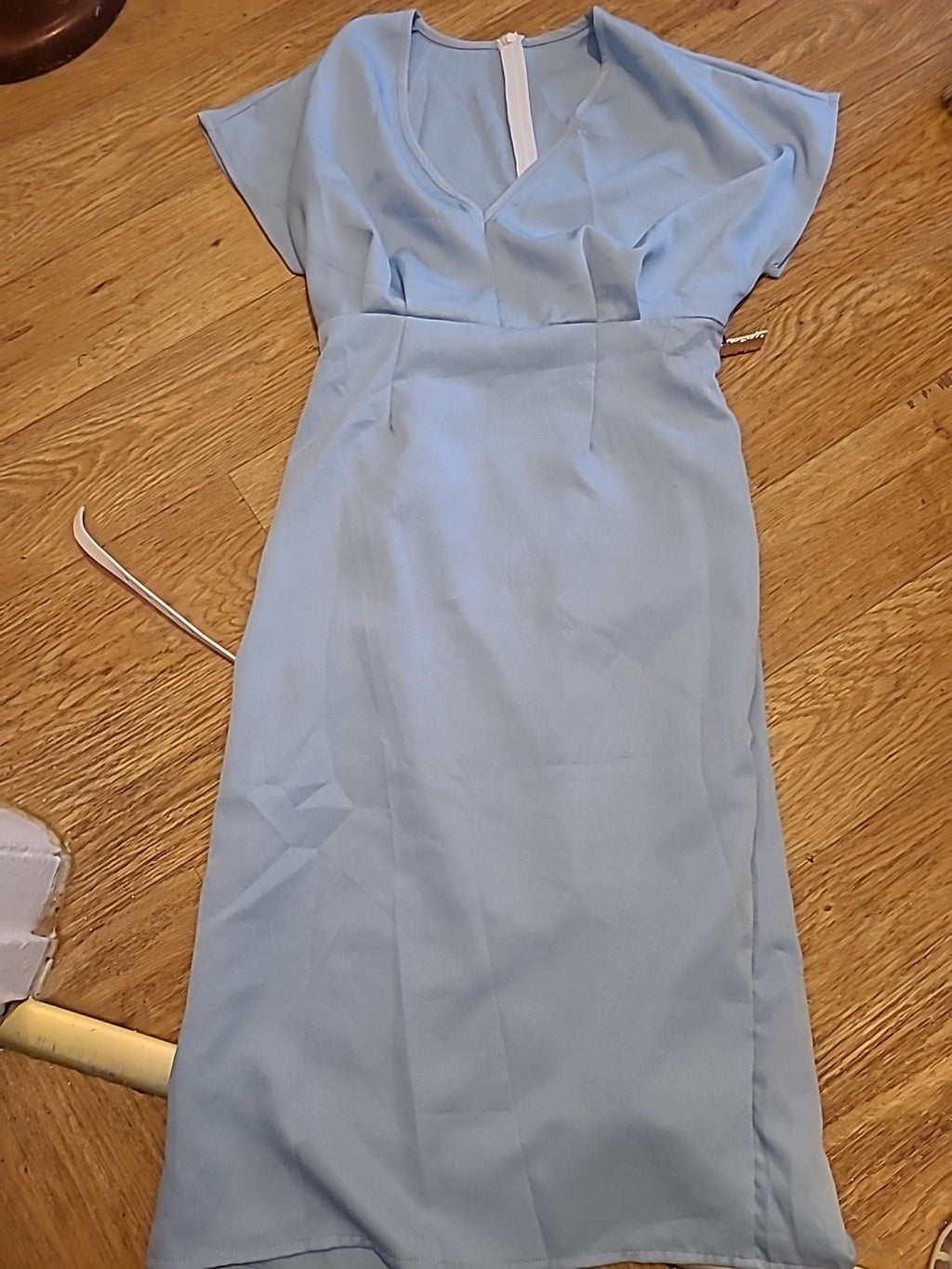 Ladies Size XL 100% Polyester Light Blue Sleeveless Dress