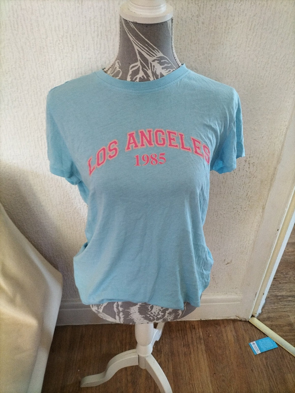 Ladies Primark 10-12 Los Angeles Baby Blue Tee