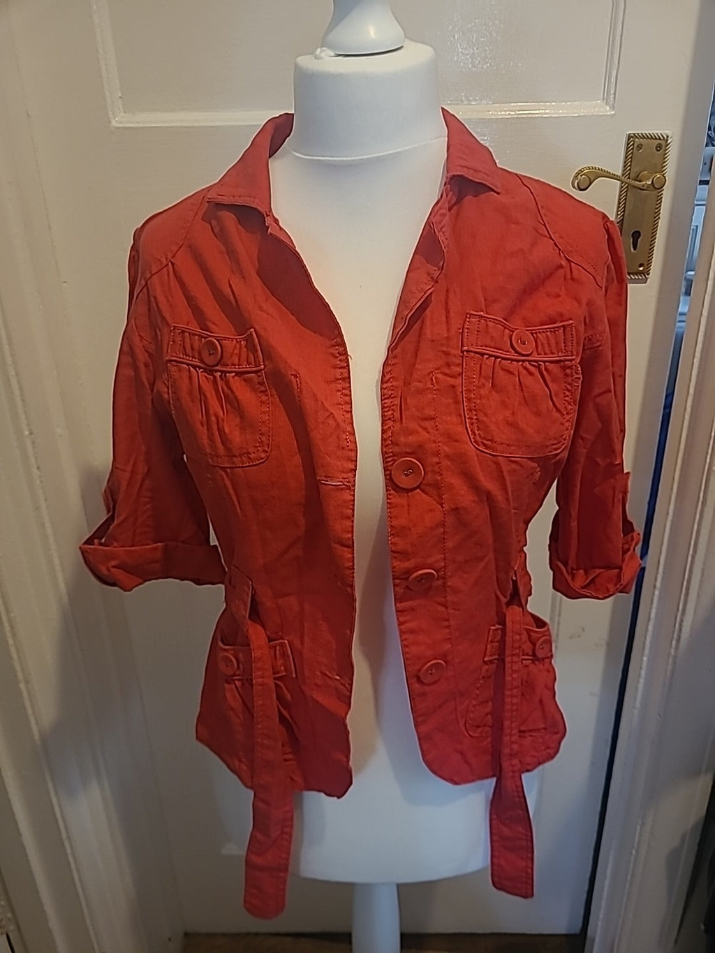 Ladies E-vie Size 14 Cerise 3/4 Sleeved Blouse