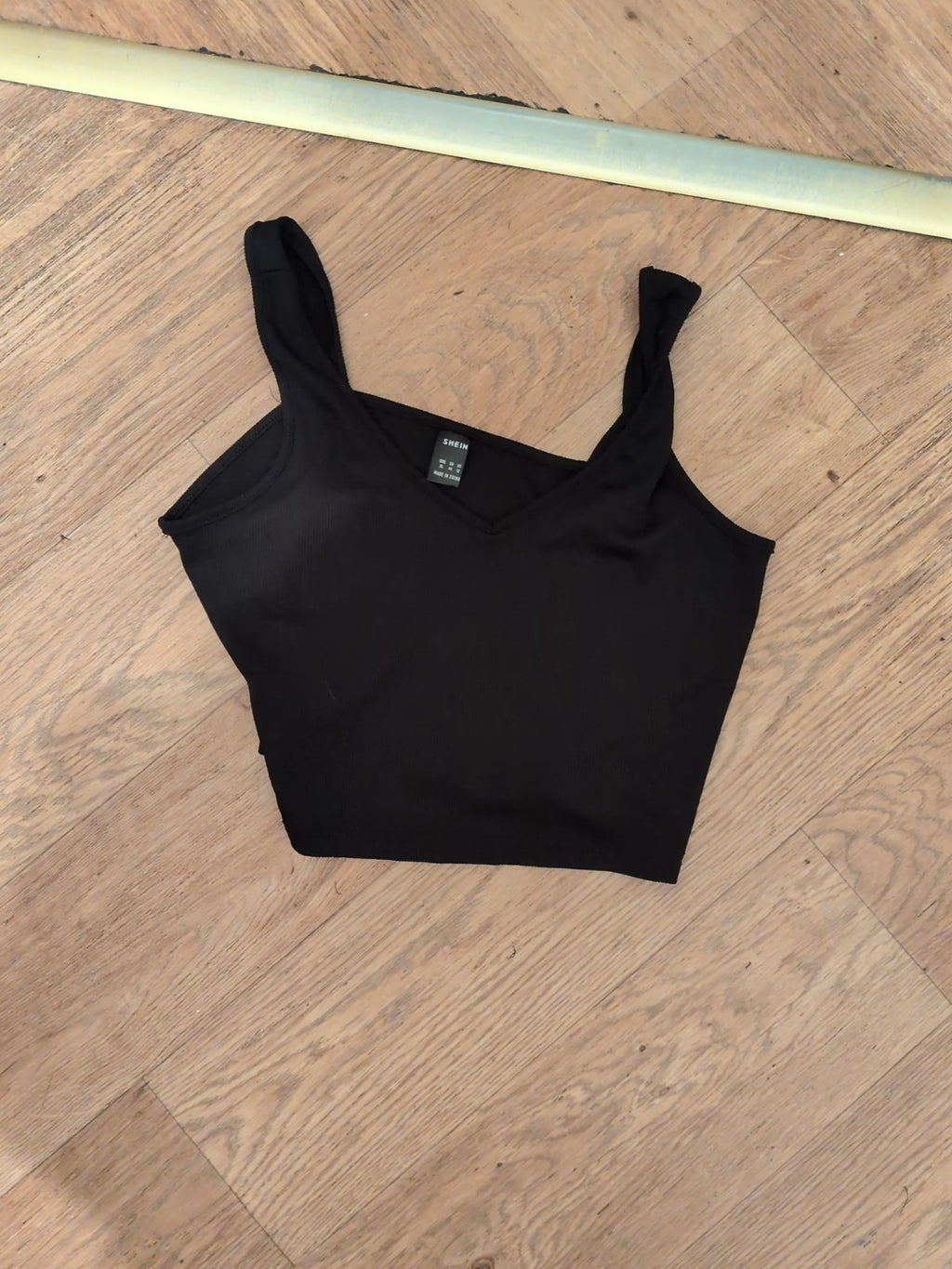 Shein XL Black Crop Sleeveless Top