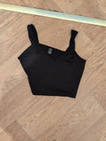 Shein XL Black Crop Sleeveless Top