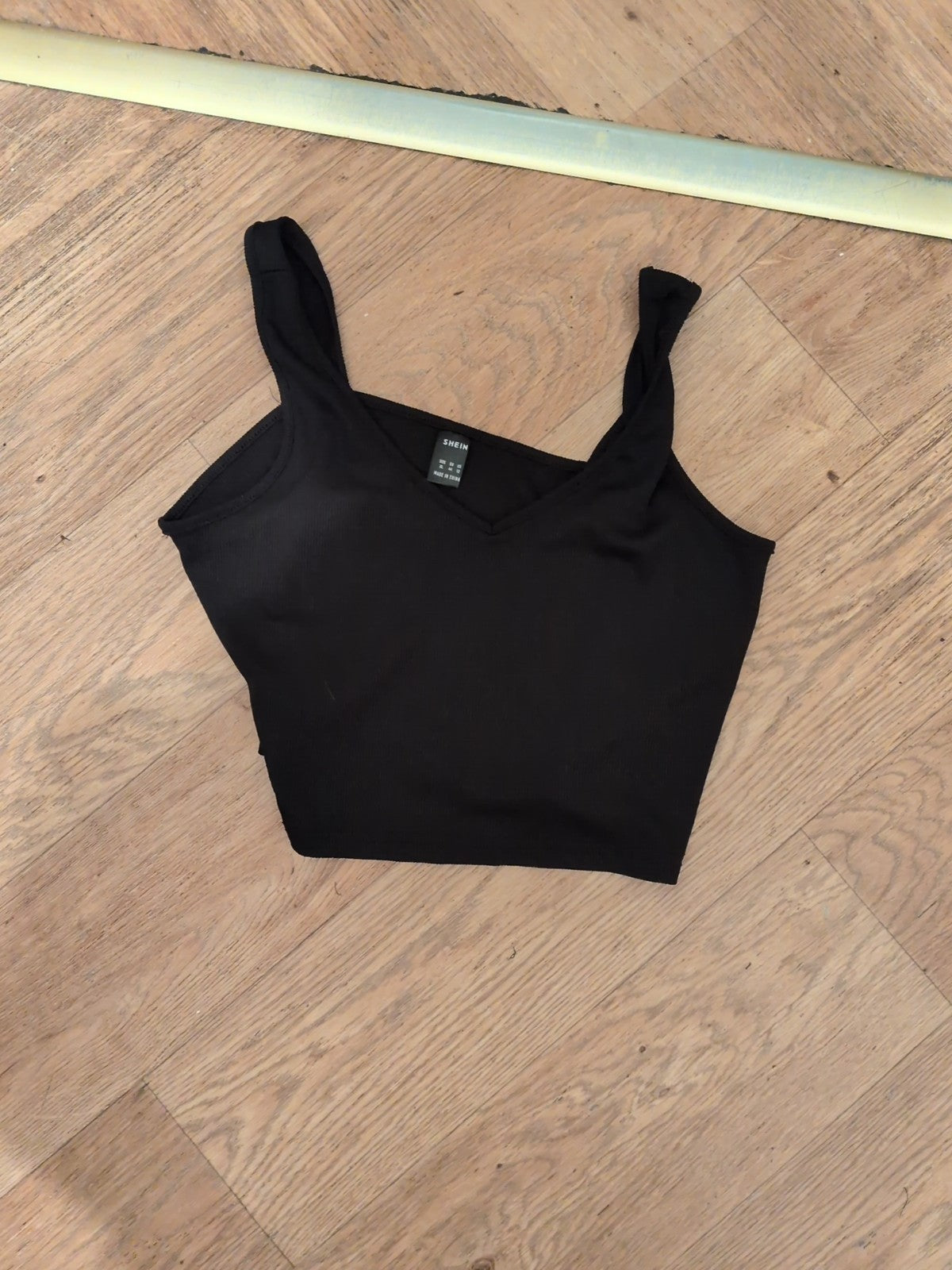 Shein XL Black Crop Sleeveless Top