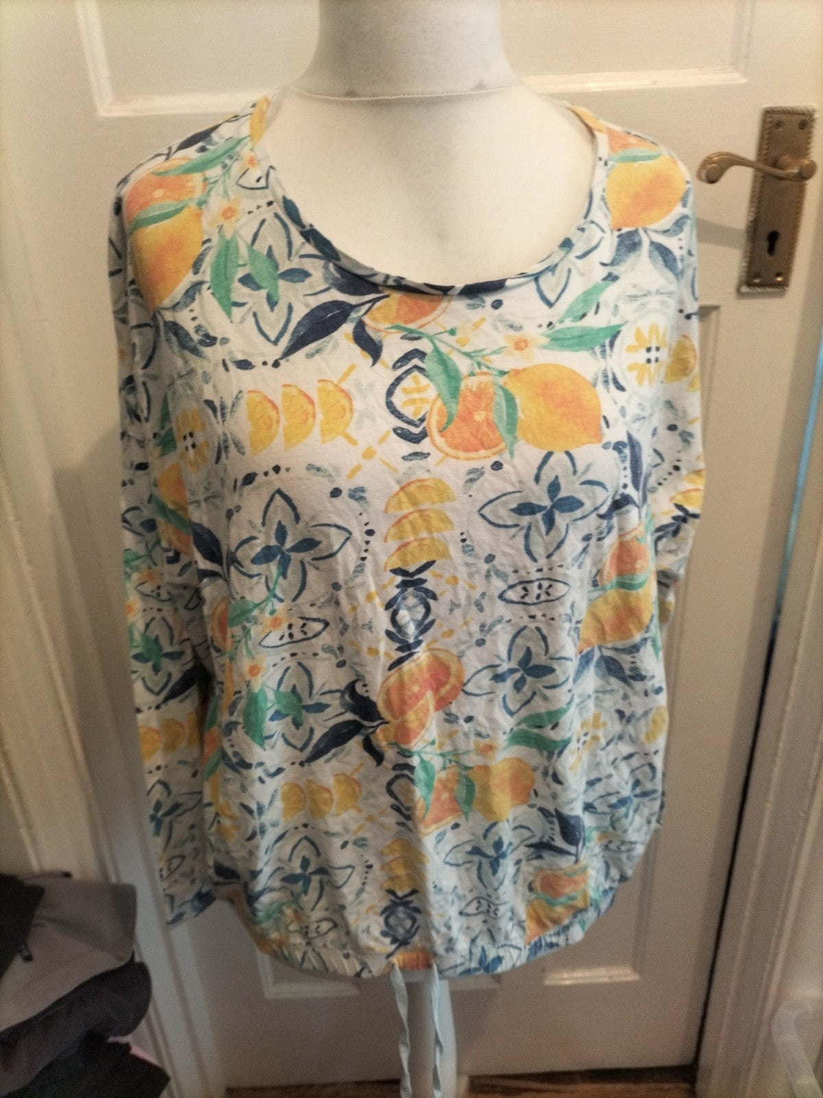 Ladies George Size 20-22 Multi Coloured Long Sleeved Pyjama Top