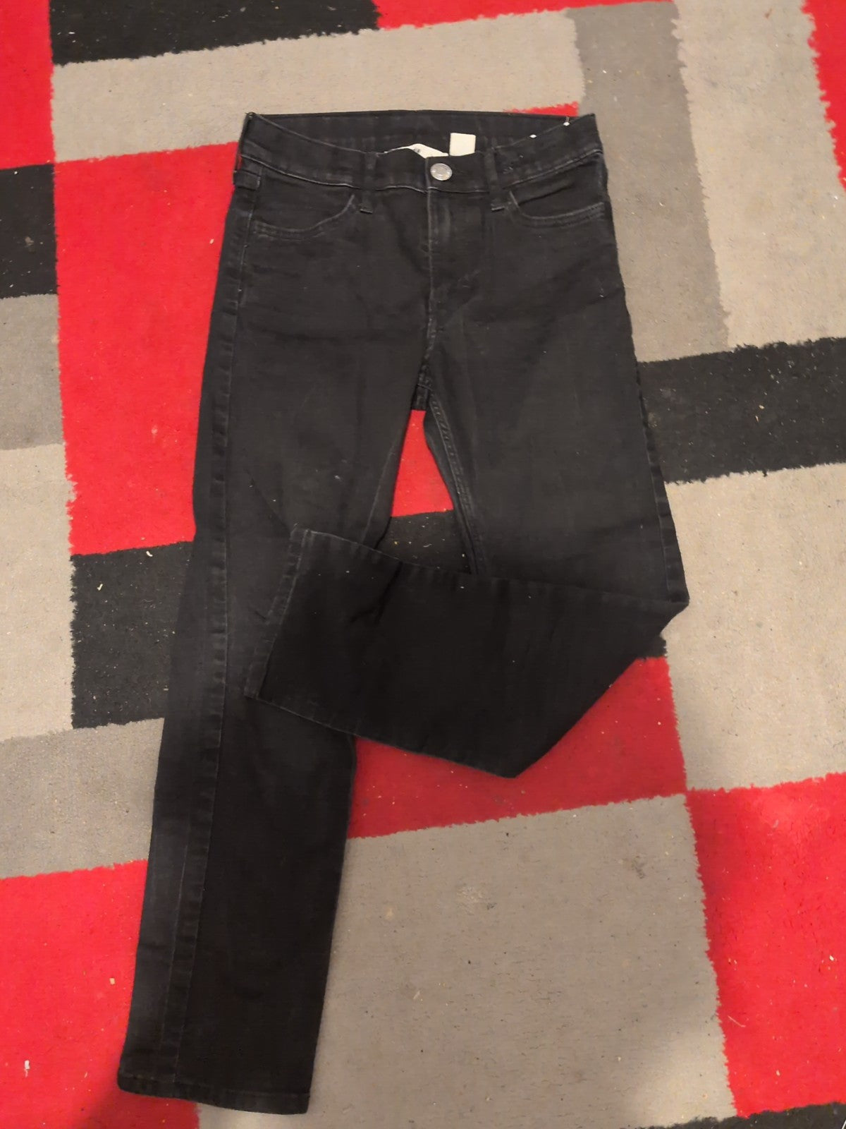 H&M 10-11 Years Black Adjustable Waist Slim Fit Jeans